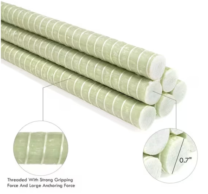 0.7 in. x 3-7 ft. #6 Nature Surface FRP Rebar