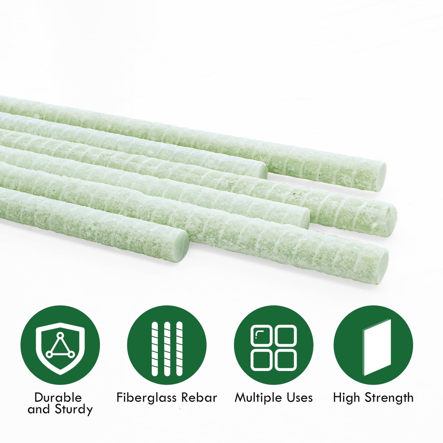 1/2 in. x 3-8 ft. #4 White Blasting Nature Surface FRP Rebar