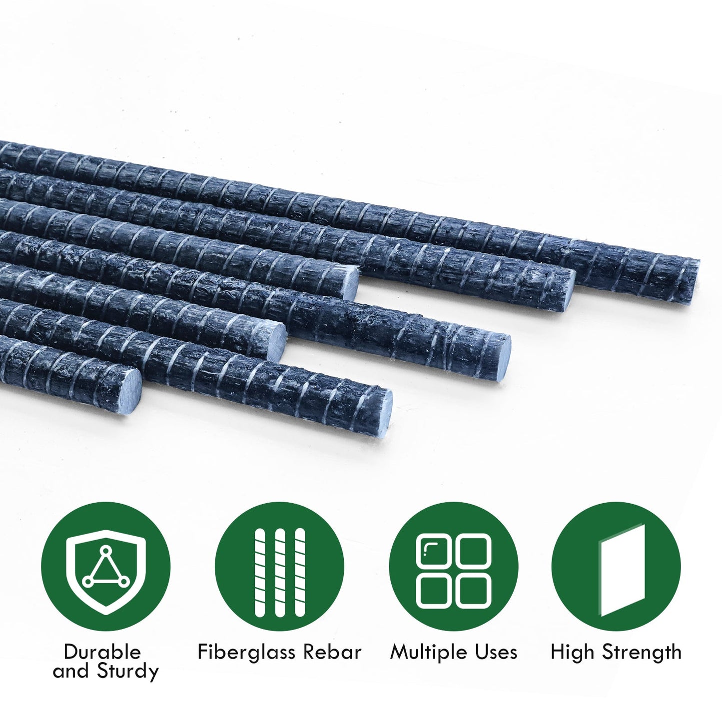 1/2 in. x 3-8 ft. #4 Black Nature Surface FRP Rebar